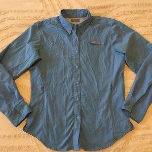 Columbia woman Casual Light Blue Button-Down Shirt small